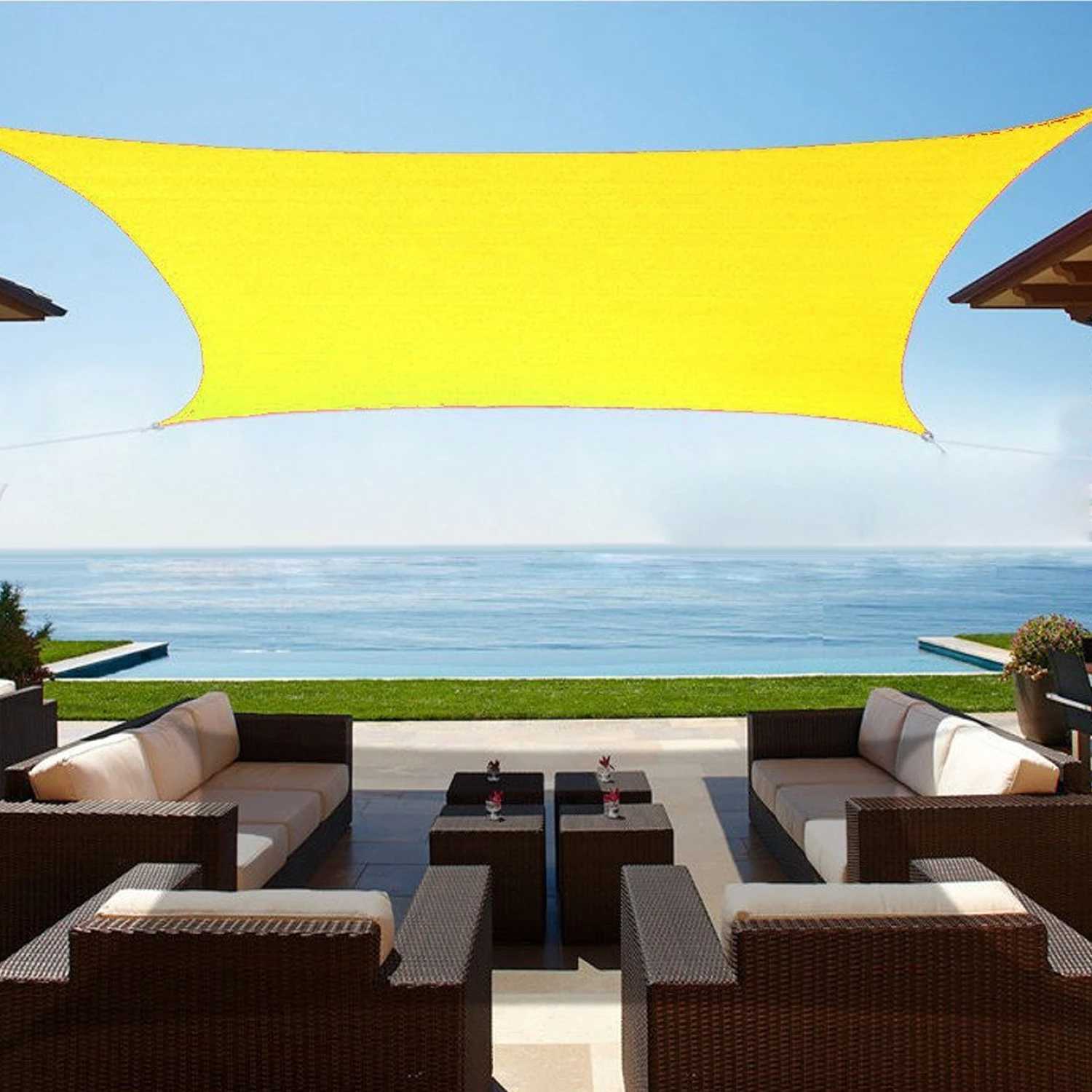 Skugga markis vattentätt tyg kvadrat UV -skydd Solskyddsmedel Raincover Foldbar Sun Shade Sail Strong Canopy for Outdoor Garden YQ240131