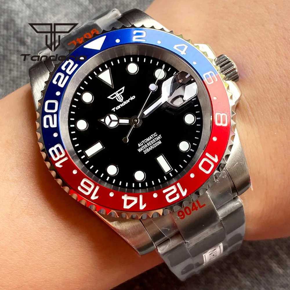 Other Watches Tandorio NH35A 40mm Stainless Steel 20Bar Automatic Mens Dive Watch Sapphire Glass Black Dial Date Screw Crown 120-Click Bezel J240131