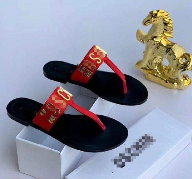 6009 Designer Dames Slippers Slippers Hardware Engels Decoratieve Visgraat Slides Mode Vrouwen Sandalen Zomer Platte Schoenen