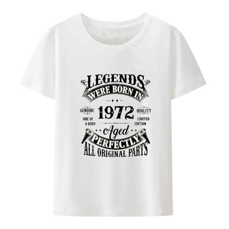 Men's T-Shirts 50th Birthday Tee Vintage Legends Born In 1972 50 Years Old T-Shirt Casual Blouse Camiseta Hombre Loose Cool Print Leisure Humor