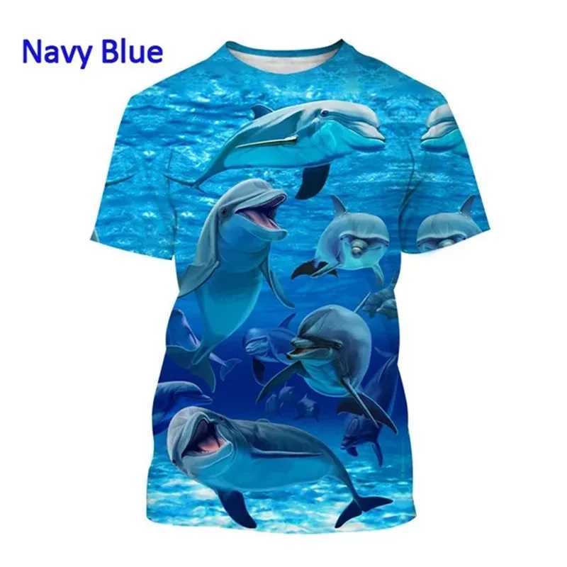 T-shirty męskie uśmiech delfin t shirt mężczyzn Męs