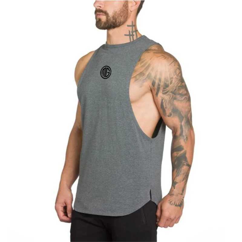 Regatas masculinas de fitness regata roupas de ginástica musculação treino algodão sem mangas colete masculino casual respirável moda estilingue camiseta YQ240131