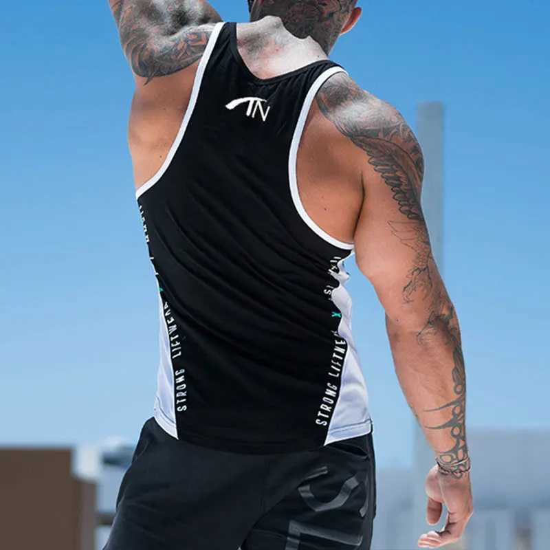 Regatas masculinas de secagem rápida sem mangas camiseta masculina corrida esporte skinny camiseta masculina academia fitness musculação treino camisetas respiráveis yq240131