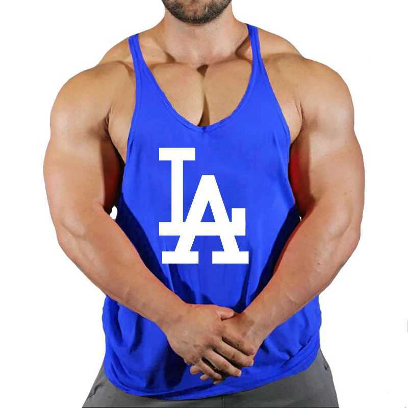 Tanktops voor heren Fitness Man Bodybuilding-shirt Heren Singlet Gymvest Stringer Mouwloos sweatshirt T-shirts Bretels Herenkleding Top YQ240131