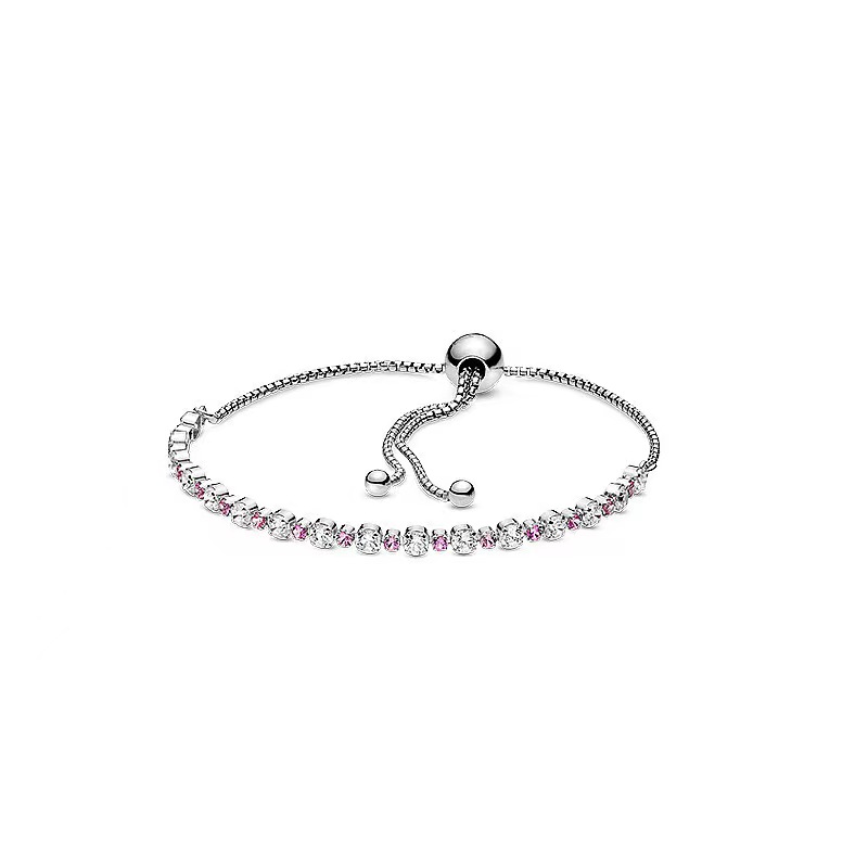 Bracciale classico di alta qualità gioielli firmati da donna Bracciale in argento 925 di lusso Braccialetti con diamanti con perforazione stretta Regali feste di nozze da donna Telescopico regolabile