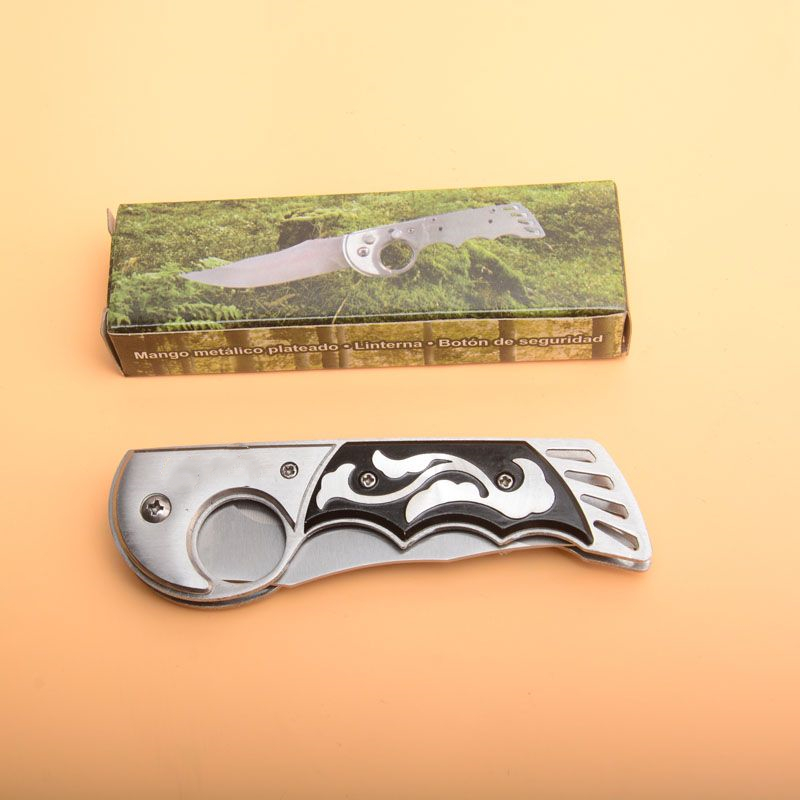 Coltello pieghevole tattico AUTO di alta qualità 440C Coltello tascabile EDC con manico in alluminio a lama singola satinata con confezione in scatola al dettaglio