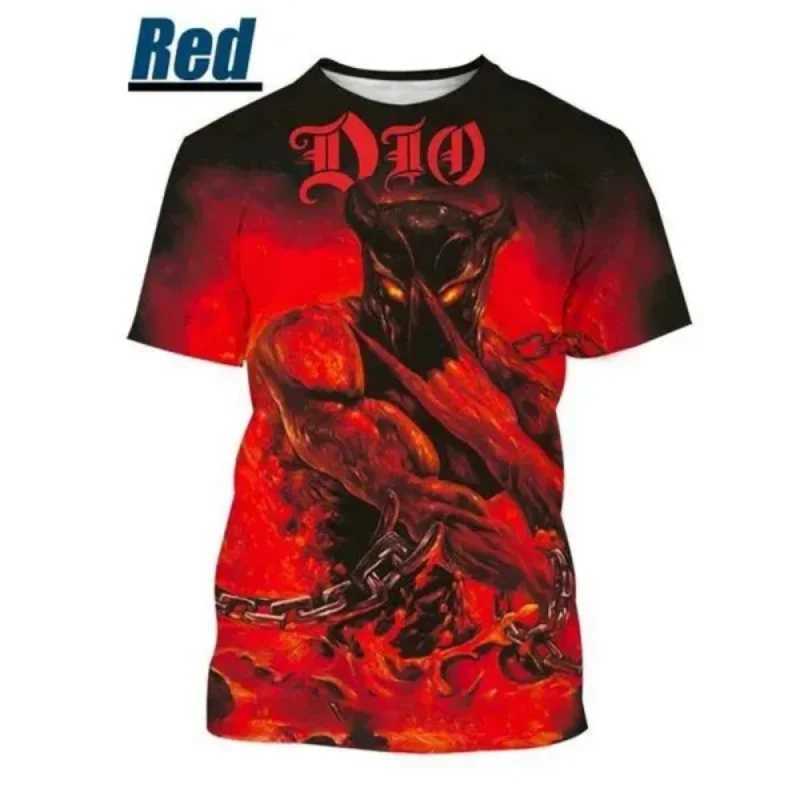 T-shirt da uomo Moda Uomo Abbigliamento New Heavy Metal Rock Dio Band T-shirt con stampa 3D Hip Hop Street T-shirt oversize unisex Harajuku Tops Tees