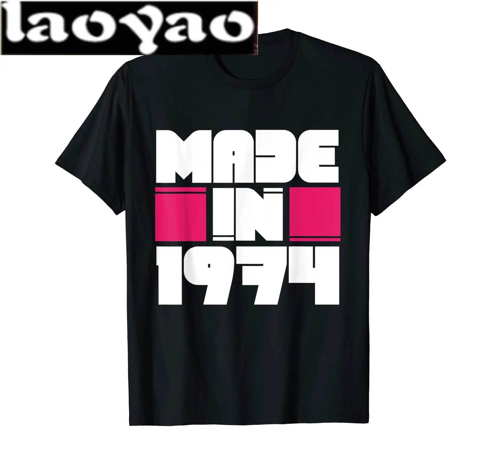 Męskie koszulki klasyczne vintage urodzone w 1974 roku w stylu retro lat 70.
