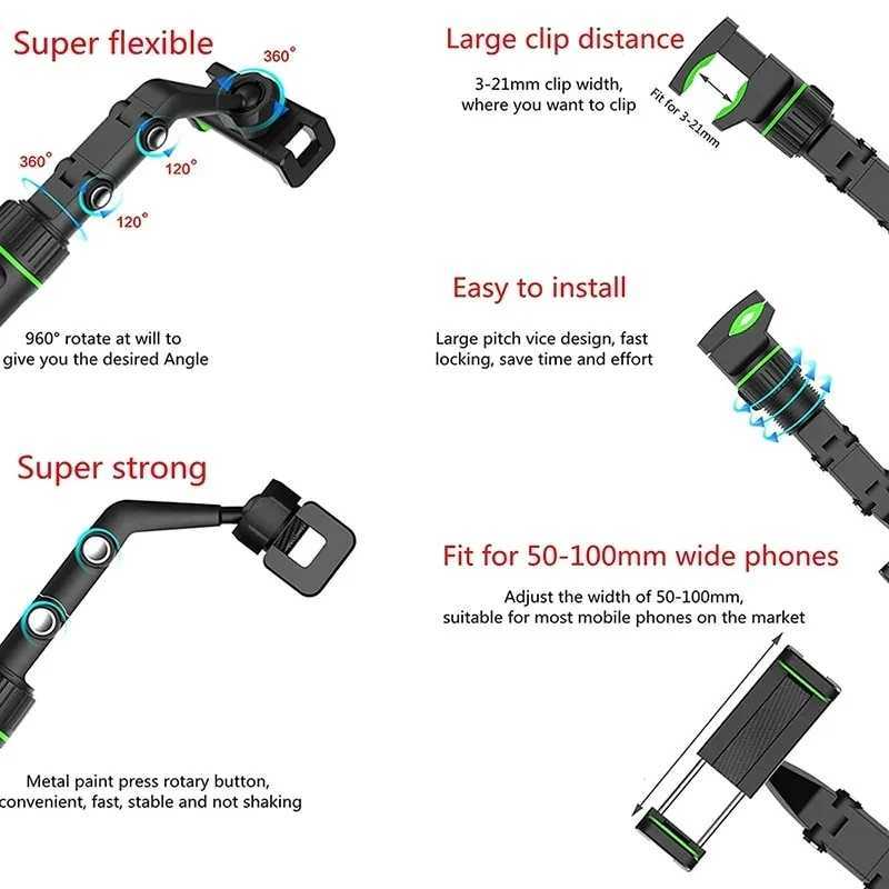 Handy-Halterungen, multifunktionaler Telefon-Autohalter, 360 Grad drehbarer Ständer, Rückspiegel, GPS-Navigation, Autotelefon-Unterstützung, Telefonhalterung YQ240130