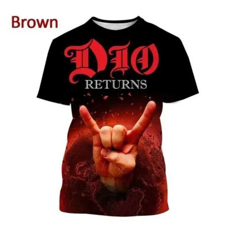 Homens camisetas Moda Homens Roupas Novo Heavy Metal Rock Dio Band 3D Impressão T-shirt Hip Hop Street Unisex Oversized Camiseta Harajuku Tops Tees