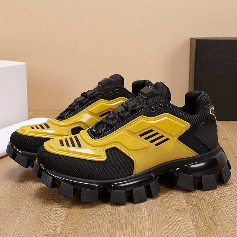 مصمم أحذية رجال Cloudbust Thunder Sneakers متماسكة النسيج منخفض أعلى منصة خفيفة من المطاط المدربين وحيد المدربين العداء