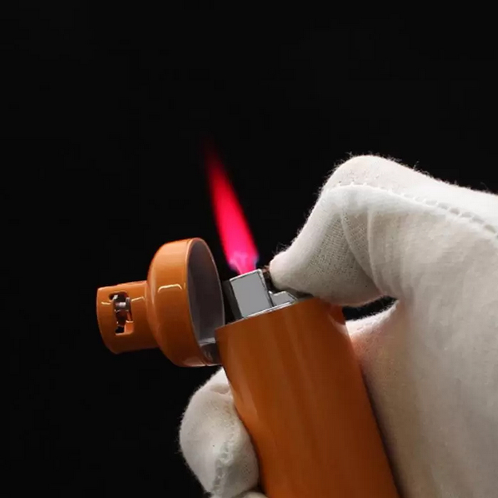 Färgglada jetvindtät bensintankform ljusare röd flamma återfyllbar butan för heminsamling tobaks cigarettändare