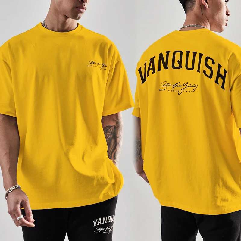 Camisetas para hombres Verano Hombres Moda Camiseta de algodón Vanquish Tops Tees Hombre Casual Y2K O-cuello Ropa Mujeres Manga corta Haruku Streetwear