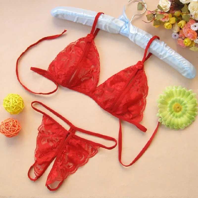 Overige Slipje Dames Erotische Lingerie Heet Transparant Open Kruisloos Sexy Lenceria Kanten Ondergoed Sex BH + T Broek Exotische kleding Babypoppen YQ240130