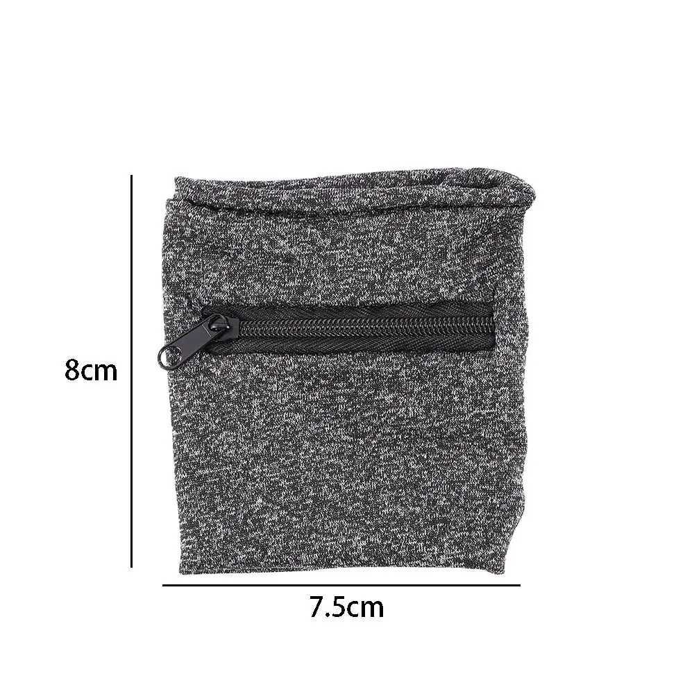 Wrist Support Man Wrist Wallet Pouch Band Fleece Zipper Running Gym Cycling Safe Sport Wrist Band Bag Coin Key Storage Lightweight Gray Black YQ240131