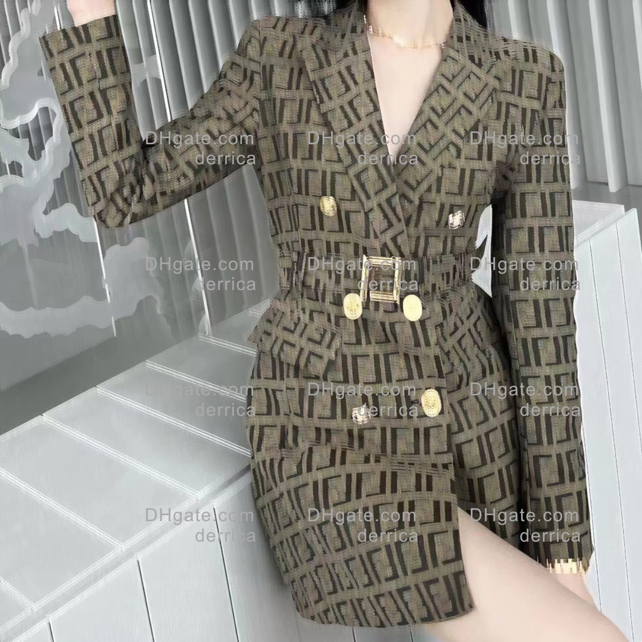 여자 정장 디자이너 재킷 여자 패션 레터 패턴 정장 코트 캐주얼 코트 라펠 가디건 버튼 슈트 재킷