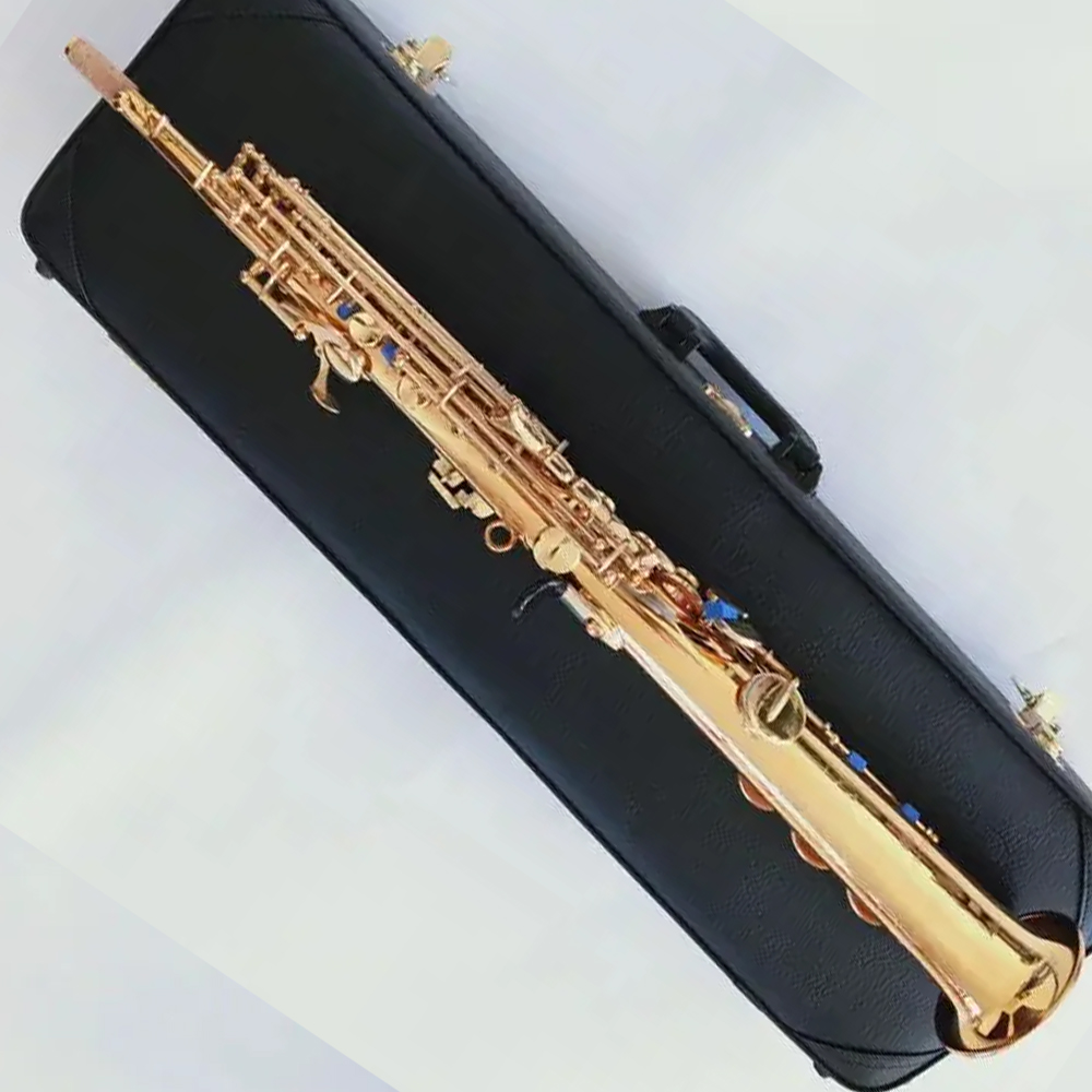 Soprano Straight JPS-547 GL BB Tune Tube Saxophone Brass Gold Lacquer Brand Quality Students Musical Instruments Sax with Case