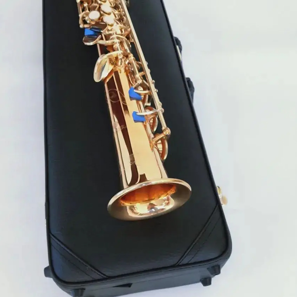 Soprano Straight JPS-547 GL BB Tune Tube Saxophone Brass Gold Lacquer Brand Quality Students Musical Instruments Sax with Case