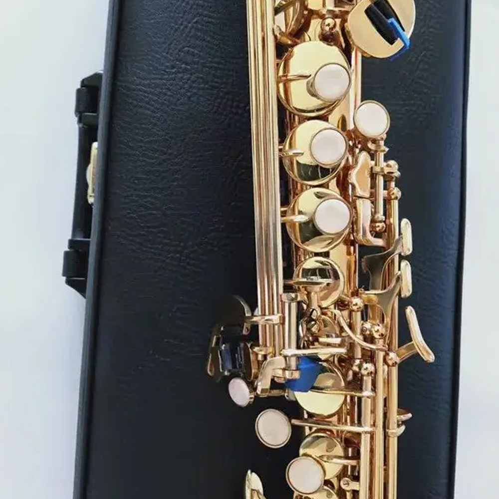 Soprano Straight JPS-547 GL BB Tune Tube Saxophone Brass Gold Lacquer Brand Quality Students Musical Instruments Sax with Case