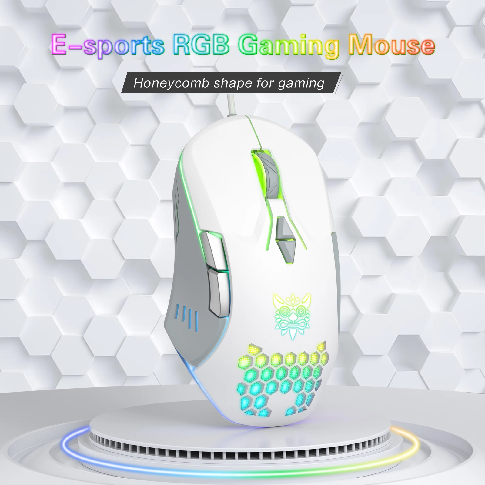 Mice Wired Gaming Mouse 7 Key RGB Backlit Pc Gamer Mouse Rechargeable 6400 DPI Keyboard Computer Mouse for Laptop Onikuma CW902