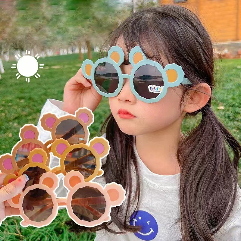 Cartón Gafas de sol para niños Inicio Lindas gafas de sol con forma de flor para niños y niñas Gafas de sol con montura para bebé Gafas con protección UV400 al aire libre Sombrillas para el sol Varios estilos