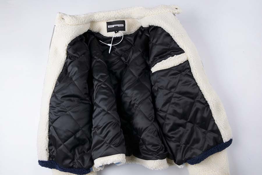 양고기 패딩 재킷 Sherpa outerwear men 고품질 두꺼운 모터 코트 남성 자수 패드 코트 캐주얼 미국 크기 캐주얼 탑 2024