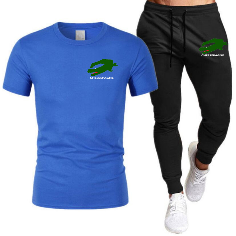 Nouveaux hommes t-shirts et pantalons de survêtement costume été à la mode tenue de jogging coton t-shirt ensemble mâle athleisure à manches courtes haut survêtement