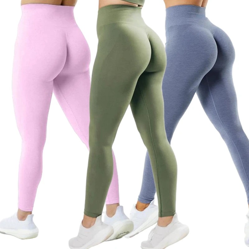 3 Pack Leggings For Women Alphalete Amplify Seamless Scrunch Leggings Workout Gym Sports Tights Fitness Push Up High Waisted Yoga Pants