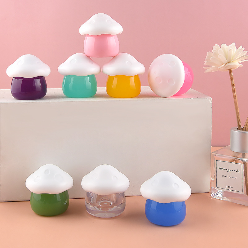 10g Face Cream Jar Cosmetic Packaging Refillable Bottles Travel Sample Box Make Up Container Mini Mushroom Shape Bottle F202441