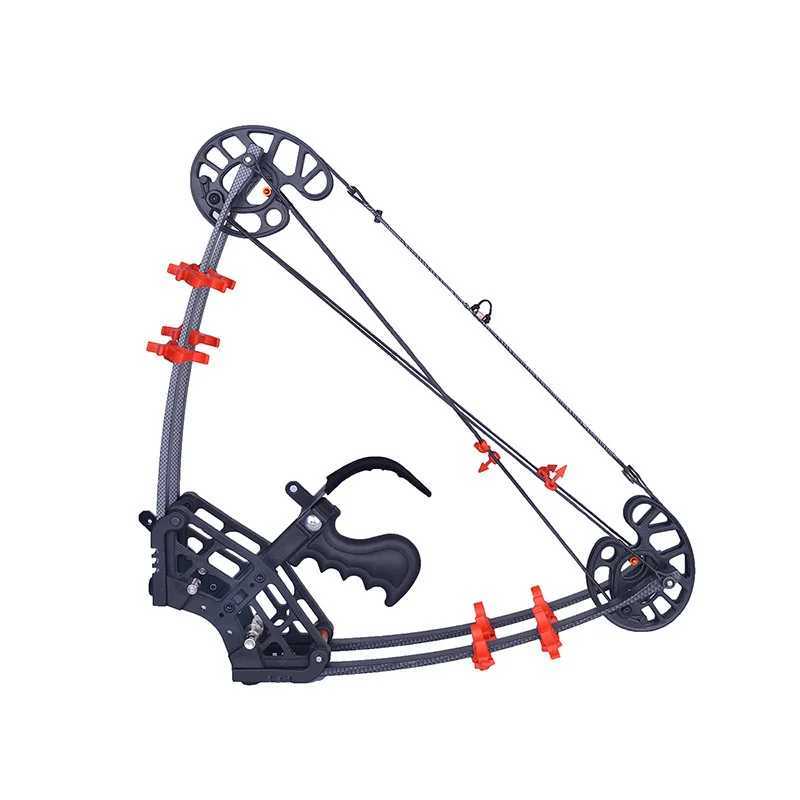 Bow Arrow Archery Mini Compound Bow Set 45 kg Arrow Bow Fishing Jakt för höger hand vänster skjutningstillbehör bågskytte Bow YQ240301