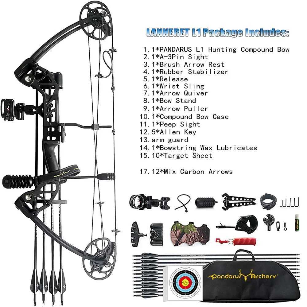 Bow Arrow 1 ensemble tir à l'arc 30-70 lbs arc à poulies tir de pêche arc de chasse en plein air 19-31 pouces longueur de tirage arc et flèche de sport YQ240301