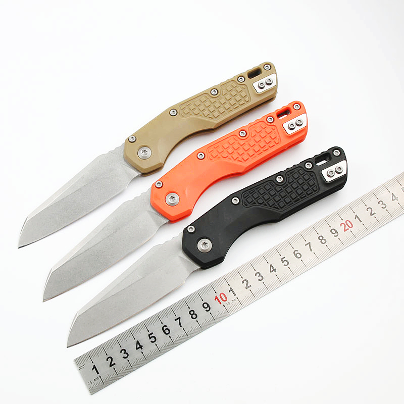 Topkwaliteit A2297 MSI Zakmes D2 Stone Wash Tanto Point Blade CNC GFN-handvat Outdoor Camping Wandelen Kogellager Snelle open mapmessen