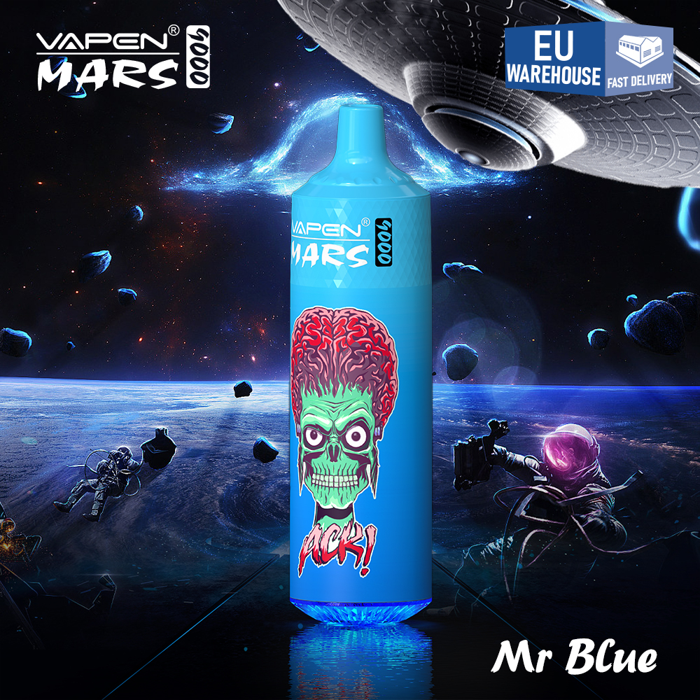 Puff d'entrepôt de l'UE VAPEN MARS 9K Puff Tornado 9000 Vapes jetables 18 ml RGB Light rechargeable Vape Puff 9k 10k 12k 15k E Cigarette Vape desechable livraison rapide