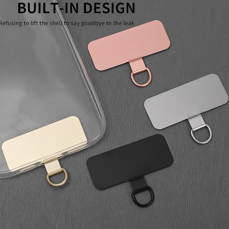 Universal Metal Phone Lanyard Patch Anti-Lost Replacement Attachment Hanging Cord Tab rostfritt stål Mobiltelefonband Kort Party Favor