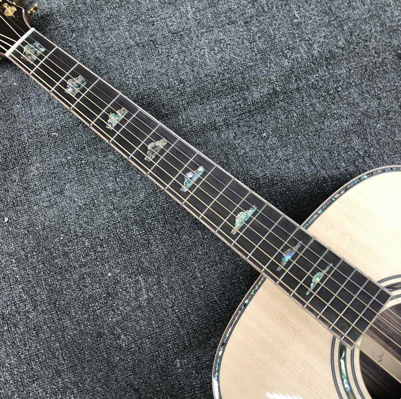 Guitare acoustique personnalisée à table en épicéa massif D-100s, 41 pouces, 3 plis, manche