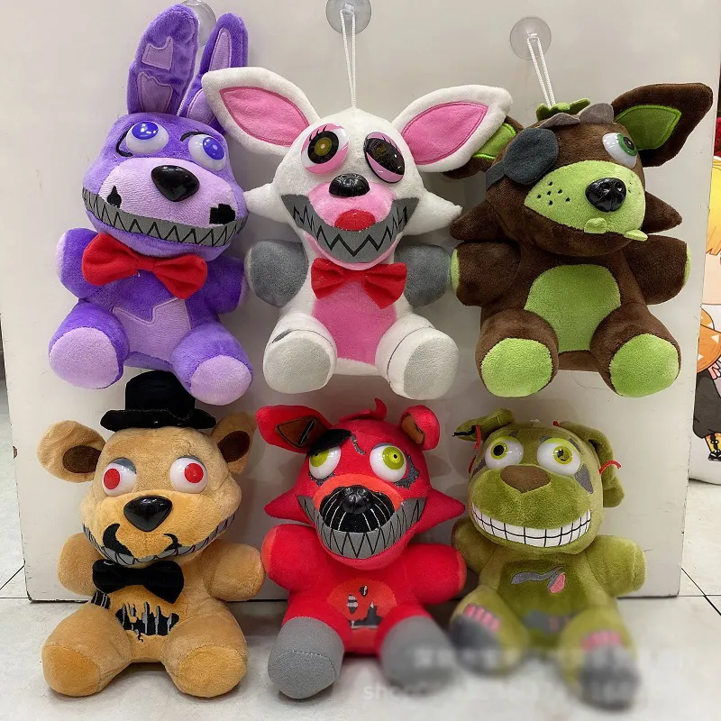 Hoge kwaliteit nieuwe teddybeer middernacht harembeer knuffel Vijf Nachten op Freddy's18cm Golden Freddy fazbear Mangel foxy beer Bonnie Chica