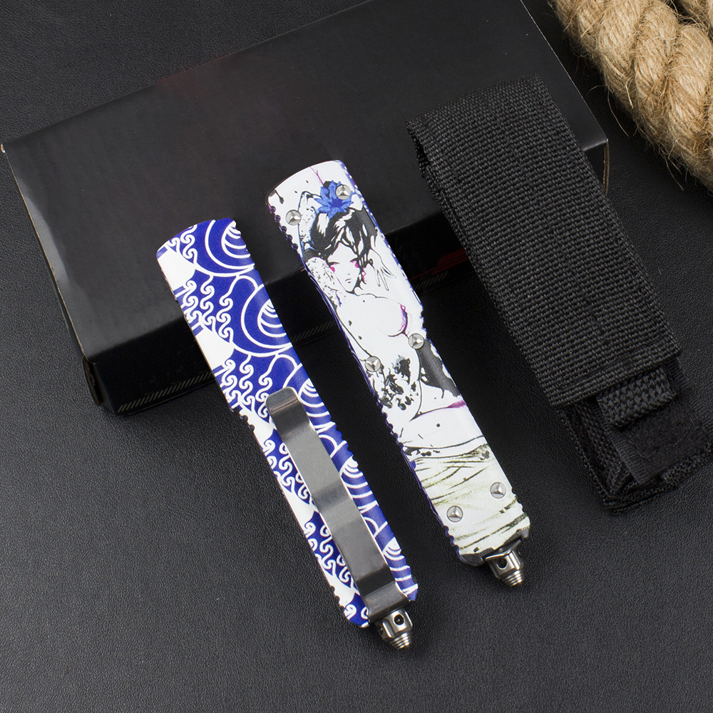 Top Quality A2352 High End AUTO Tactical Knife VG10 Damascus Steel Blade CNC Aviation Aluminum Handle Outdoor EDC Pocket Knives With Repair Tool