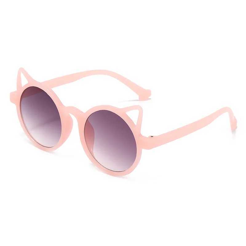 Luxe Ontwerpers Zonnebril Nieuwe Kinderen Kat Oor Ronde Meisjes Cartoon Schattige Baby Outdoor Zonnescherm Brillen Uv400 Gafas De Sol Qij7