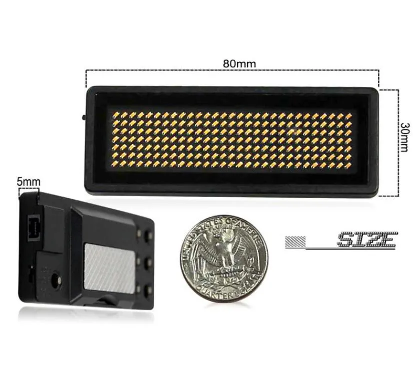 8cm LED -namn Badge LED -displaykort med CR2032 Batteri rullande LED -tecken BLÅ Tecken stöder flera språk olika funktioner