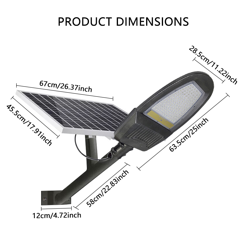 500W Yüksek Kaliteli Açık LED IP65 Su Geçirmez Açık Yüksek Güçlü Güneş Sokağı Işığı