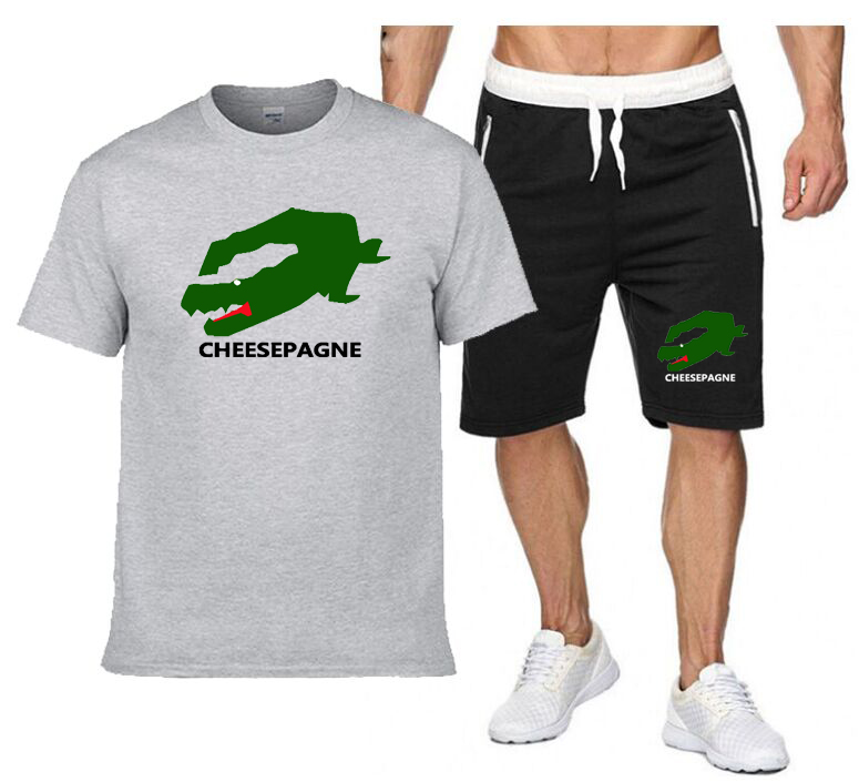 Nieuwe zomersportkleding voor heren, ademende T-shirts en shorts met korte mouwen, vrijetijdskleding voor basketbaltraining