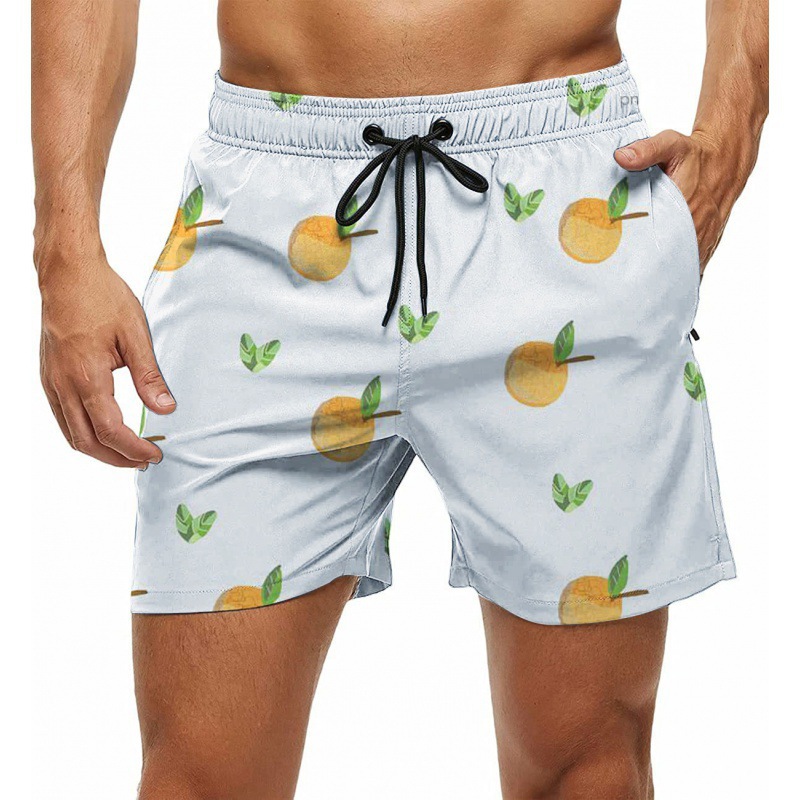 Men's beach trunks Sport Quick dry five points European and American printed full body printed trunks 3D printed swim shorts