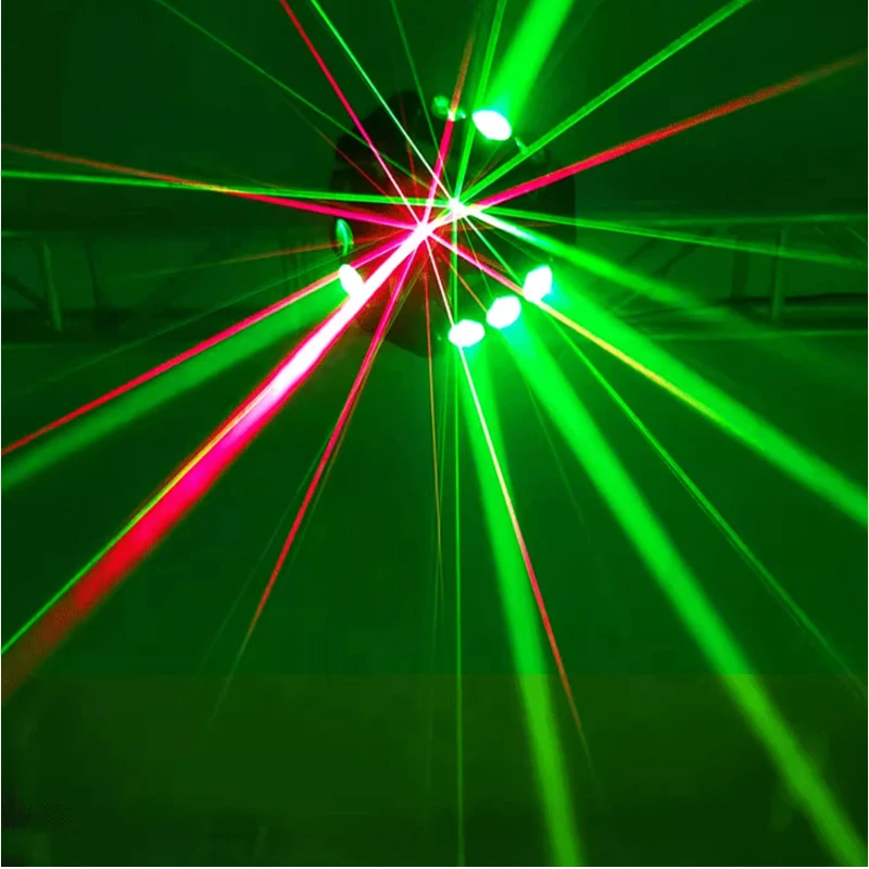 Hohao 0 Duty 4x 2024 New Disco Dis Dj Club Lighting 9 Head Bird Beam Laser Light Lasers + Strobe Effect 3-in-1 9x12w 4in1 RGBW مصابيح