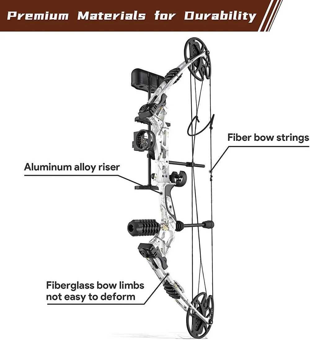 Arco Flecha Tiro con arco Conjunto de arco compuesto con flechas de carbono 20-70 lb Arco de polea ajustable 340 FPS Velocidad de flecha para tiro de caza al aire libre YQ240301