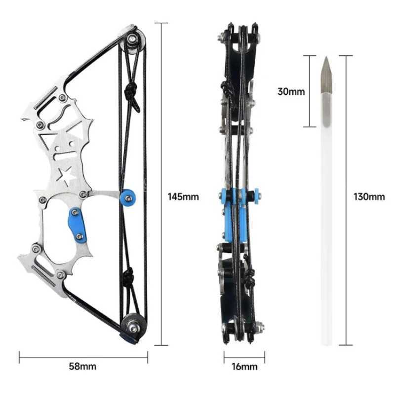 Bow Strzałka Mini Compound Bow Mała Kokarne Kałka koła strzałka 304 Stal nierdzewna Zabawna zabawka Hal i zewnętrzna dekompresja Proca YQ240301