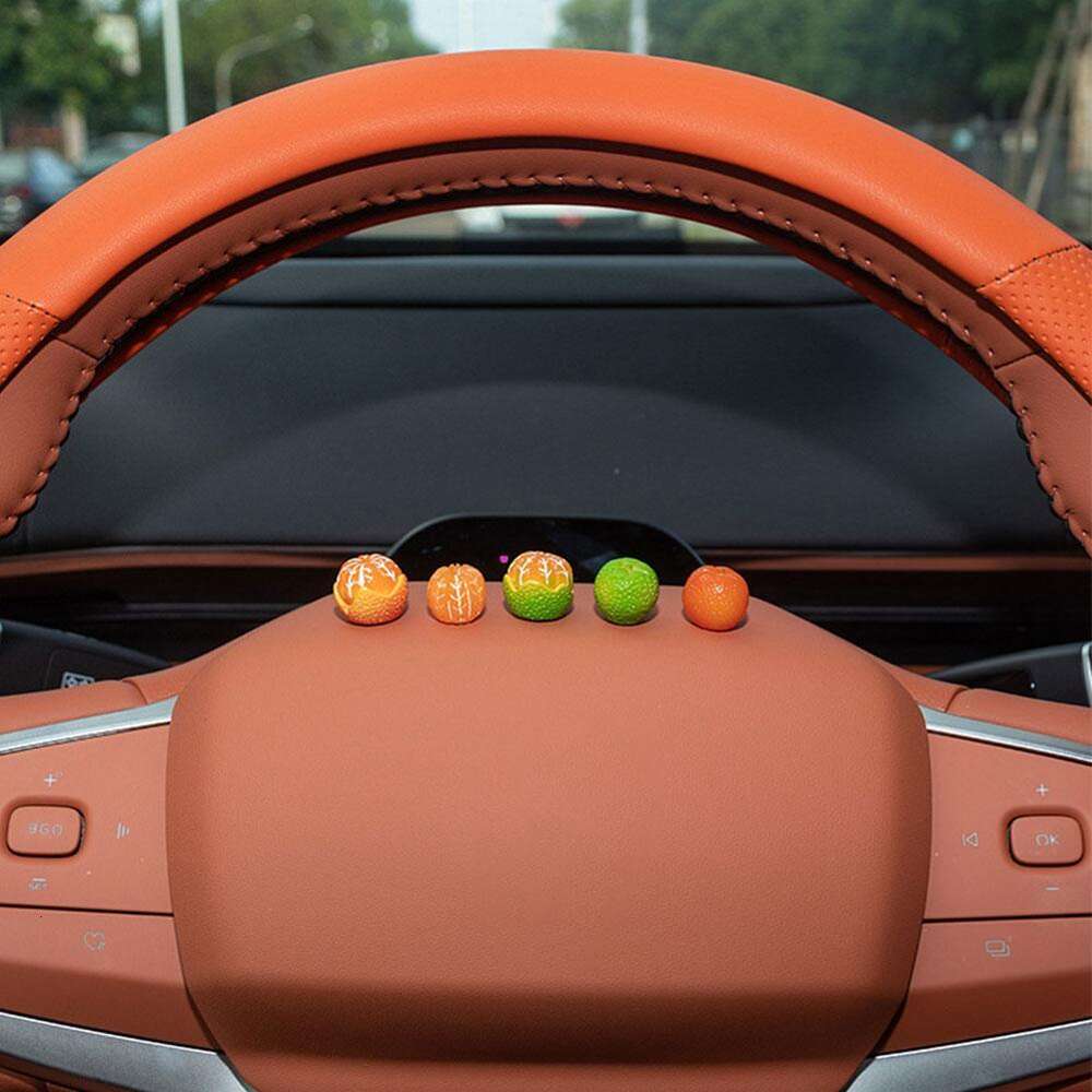 Nieuwe Nieuwe Auto Ornamenten Mini Oranje Middenconsole Achteruitkijkspiegel Ornament Interieur Auto Accessoires