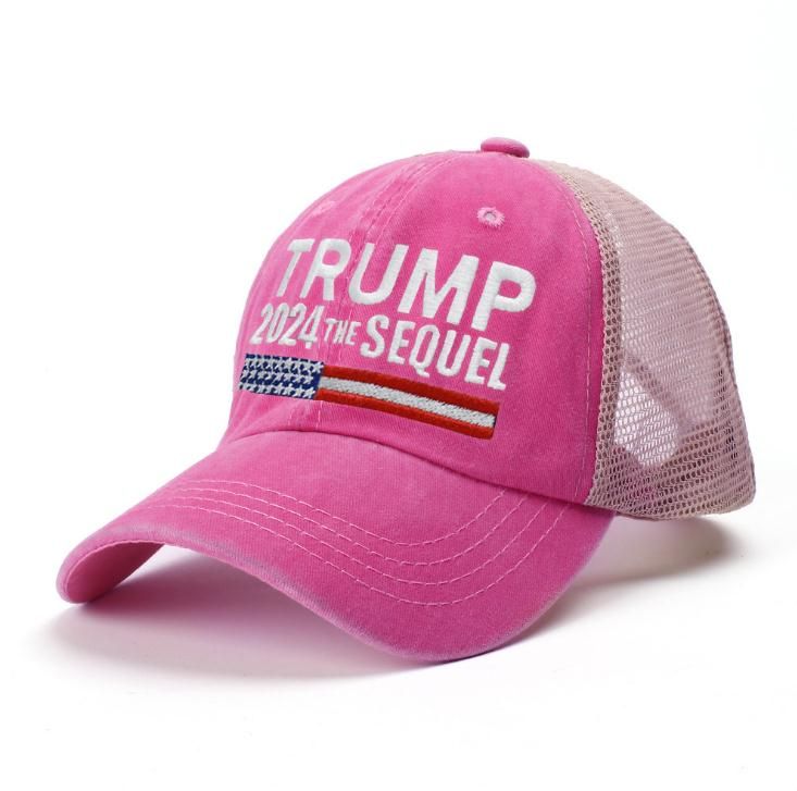 5 kolorów Trump Hats 2024 Biden Summer Net Peak Cap USA Wybory prezydenckie czapki baseballowe umyte bawełniane słoneczne kapelusz DB652