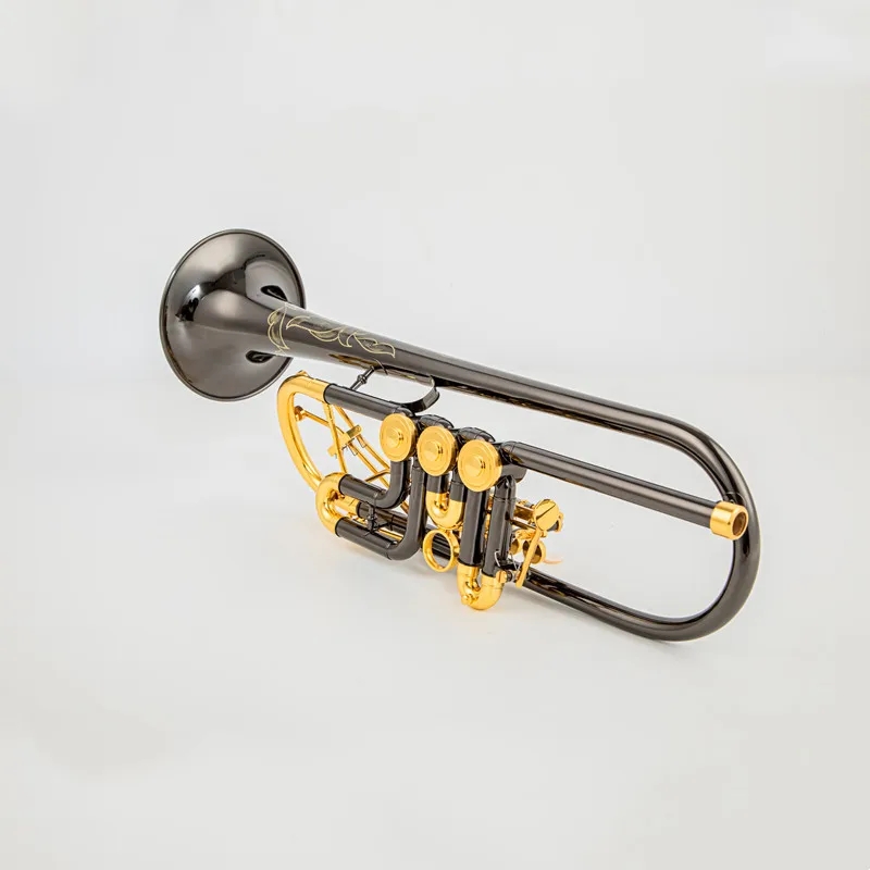 Schagerl BB Trumpet Rotary Valve Type B Flat Brass Black Nickel Gold Key Profession