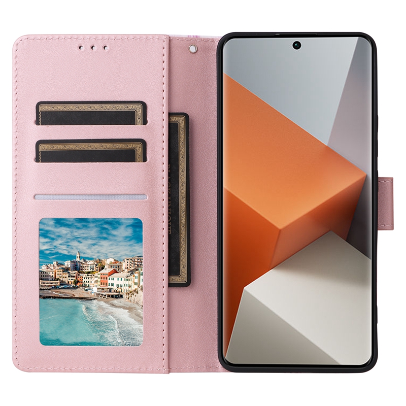 Étuis portefeuille en cuir PU pour Xiaomi Redmi Note 13 Pro Plus Note13 4G 5G 12 Note 11 11s Bling marbre géométrie placage chromé métallique carte rabat porte-pochette sangle