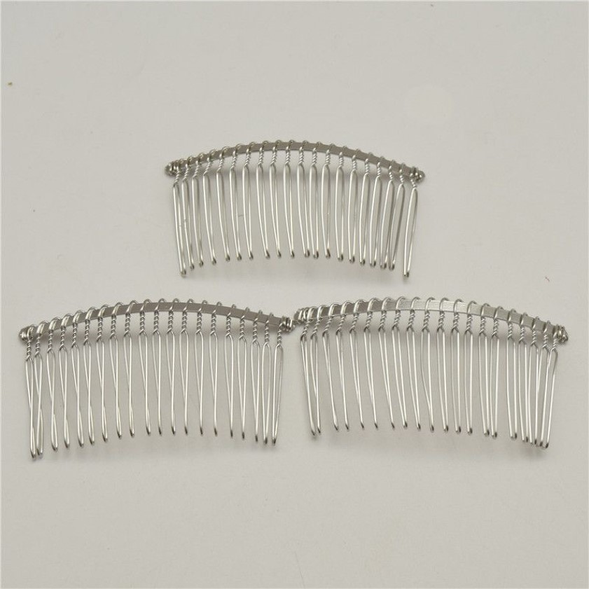 50st Black Gold Silver 20 tänder bröllop Bridal Diy Wire Metal Hair Comb Clips Hårfynd Tillbehör246Y